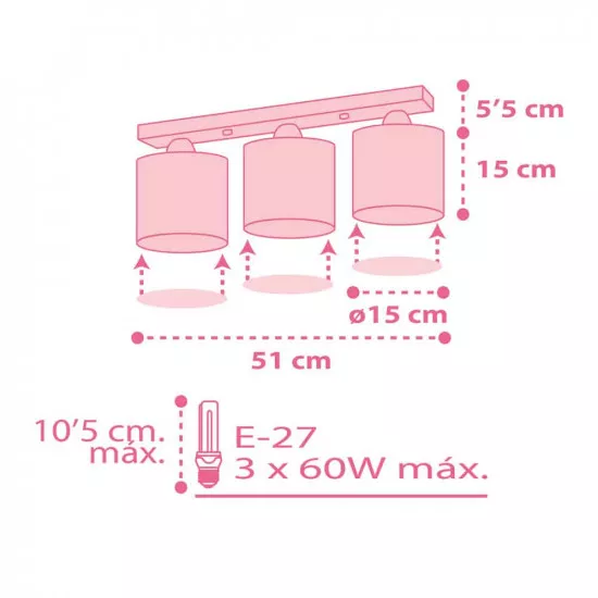 Colors Pink τρίφωτο οροφής (62003[S])