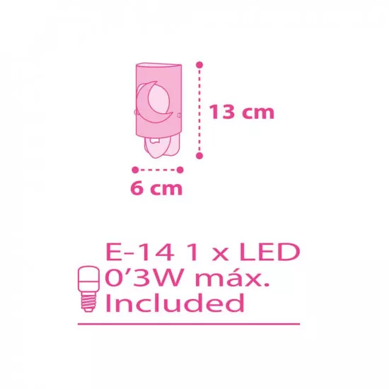 MoonLight Pink LED νυκτός πρίζας (63235L[S])