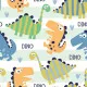 Multicolour Dinos μαλακά αφρώδη πλακάκια προστασίας (54572)
