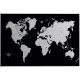 Black World Map πίνακας από βουρτσισμένο αλουμίνιο L (86501)