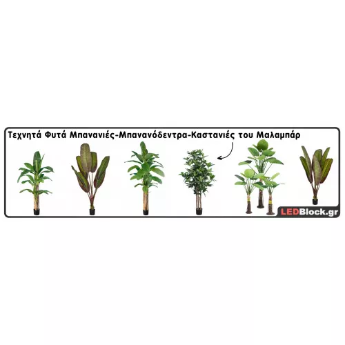 Τεχνητά Φυτά Μπανανιές-Μπανανόδεντρα-Καστανιές του Μαλαμπάρ