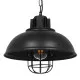 GloboStar® HARROW 01571 Vintage Industrial Κρεμαστό Φωτιστικό Οροφής Μονόφωτο Μαύρο Μεταλλικό Πλέγμα Φ33 x Υ32cm