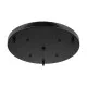 GloboStar® DIY 77541 Επιτοίχια Στρογγυλή Ροζέτα - Βάση για 3 Κρεμαστά Φωτιστικά - Φ40 x Υ3cm - Μαύρο - Μεταλλικό - 5 Χρόνια Εγγύηση