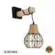 GloboStar® ALANI 01962 Boho Φωτιστικό Τοίχου - Απλίκα Μονόφωτο 1 x E27 AC 220-240V IP20 - Μ10 x Π26 x Υ40cm - Μαύρο Μεταλλικό με Ξύλο και Μπεζ Σχοινί Πλεγμα - 5 Χρόνια Εγγύηση