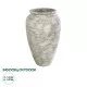 GloboStar® Artificial Garden IRISH 20721 Επιδαπέδιο Πολυεστερικό Τσιμεντένιο Κασπώ Γλάστρα - Flower Pot Λευκό - Μπεζ Φ55 x Υ90cm