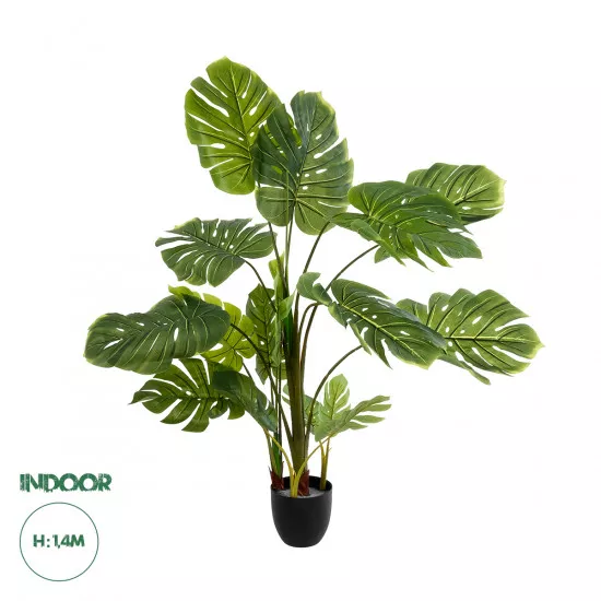 GloboStar® Artificial Garden MONSTERA 20973 Τεχνητό Διακοσμητικό Φυτό Μονστέρα Φ120 x Υ140cm