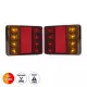 GloboStar® 79931 Ζευγάρι Universal Φανάρια για Τρέιλερ LED - DC 12V - Κόκκινο - Πορτοκαλί - Αδιάβροχα IP66 - Μ12 x Π9.5 x Υ2cm - 2 Χρόνια Εγγύηση