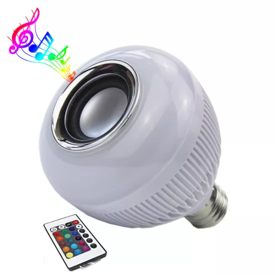 Λάμπα LED E27 12W 230V 1080lm 260° Bluetooth με Ηχείο και Ασύρματο Χειριστήριο RGBW GloboStar 06631