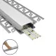 GloboStar® 70819-1M Χωνευτό για Γυψοσανίδα - Trimless Προφίλ Αλουμινίου Ανοδιωμένο με Λευκό Οπάλ Κάλυμμα για 2 Σειρές Ταινίας LED Πατητό - Press On
