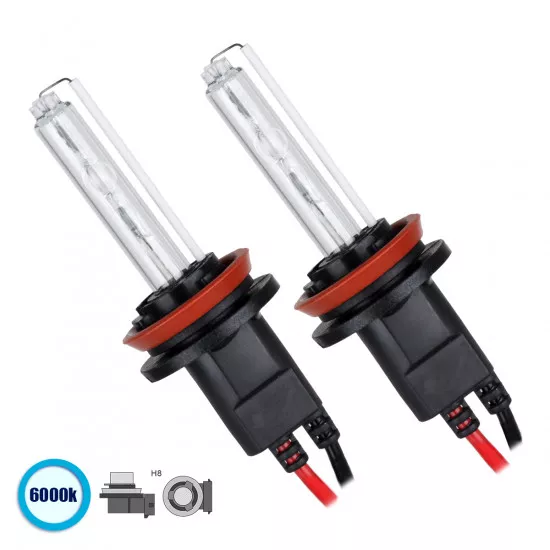 GloboStar® 84004 H8 ΣΕΤ 2 x Λάμπες Βασικού Φωτισμού Αυτοκινήτου & Μοτοσυκλέτας Xenon HID 70W 6400lm IP20 Ψυχρό Λευκό 6000K