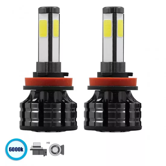 H9 100W 14000lm K9 Line KIT 3rd Generation  Series LED CREE CXB COB DC 9-32V Αδιάβροχο IP66 Ψυχρό Λευκό 6000K GloboStar® 82045 