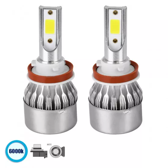 H11 72W 7600lm C6 Line KIT 1st Generation Series LED CREE CXB COB DC 8-48V Αδιάβροχο IP65 Ψυχρό Λευκό 6000K GloboStar® 82007 