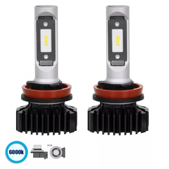 H16 100W 14000lm  X1 Line KIT 3nd Generation Series LED CREE CXB DC 9-32V Αδιάβροχο IP66 Ψυχρό Λευκό 6000K GloboStar® 85641