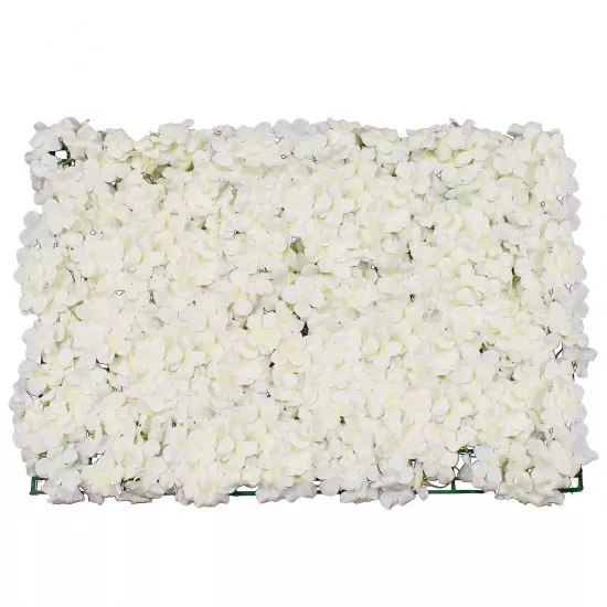 GloboStar® 78319 Συνθετικό Πάνελ Φυλλωσιάς - Κάθετος Κήπος Ορτανσία Λευκό Μ60 x Υ40 x Π5cm