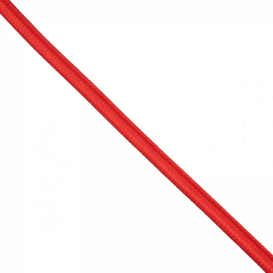 GloboStar® 77602 Στρογγυλό Υφασμάτινο Καλώδιο 1m 2 x 0.75mm² Κόκκινο