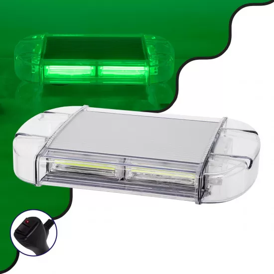 GloboStar® 85175 PRO Series Φάρος Σήμανσης Οχήματος Security - Ασφαλείας για Αυτοκίνητα & Φορτηγά 6 Προγραμμάτων Φωτισμού STROBE LED COB 60W DC 10-30V Αδιάβροχος IP66 Πράσινο