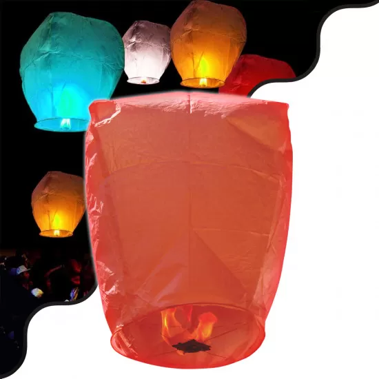 35214 Ιπτάμενο Φαναράκι - Sky Lantern για Δεξιώσεις - Γιορτές - Κόκκινο Φ40 x Υ70cm