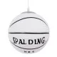 GloboStar® SPALDING NBA 01031 Μοντέρνο Κρεμαστό Παιδικό Φωτιστικό Οροφής Μονόφωτο Λευκό Μαύρο Γυαλίνο Φ25 x Υ25cm