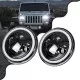 GloboStar® 85417 Σετ 2 x Φανάρια JEEP WRANGLER 7\'\' Ιντσών Βασικού Φωτισμού H/L με Ring Light DRL & Φλας LED CREE CXB COB 160W 12000lm DC 12V Αδιάβροχα IP66 Πορτοκαλί & Ψυχρό Λευκό 6000K