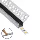 GloboStar® 70837-3M Χωνευτό Γωνιακό για Γυψοσανίδα - Trimless Προφίλ Αλουμινίου Ανοδιωμένο με Μαύρο Οπάλ Κάλυμμα για 1 Σειρά Ταινίας LED Πατητό - Press On Πακέτο 5 Τεμάχια των 3 Μέτρων