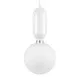 GloboStar® MAVERICK 00944 Μοντέρνο Κρεμαστό Φωτιστικό Οροφής Μονόφωτο Λευκό Μεταλλικό Γυάλινο Μπάλα Φ15 x Υ15cm