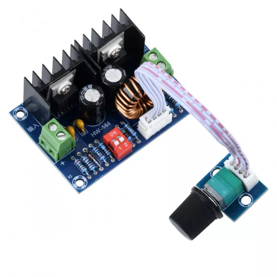 GloboStar® 73115 Ρυθμιστής Τάσης - Voltage Regulator DC Converter Module - Input DC4-40V / Output DC1.25-36V Max Load 8A με Καλώδιο Προέκτασης Ποτενσιόμετρου Μ6 x Π4.5 x Υ2.5cm