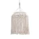 GloboStar® ALGERIA 36202 Boho - Μακραμέ - Macrame Κρεμαστό Φωτιστικό Οροφής Μονόφωτο 1 x E27 Πλεκτό Χειροποίητο Μπεζ Υφασμάτινο με Σχοινί Φ40 x Υ50cm