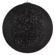 GloboStar® OCEANA 01364 Vintage Κρεμαστό Φωτιστικό Οροφής Μονόφωτο Μαύρο Ξύλινο Ψάθινο Rattan Φ60 x Υ60cm