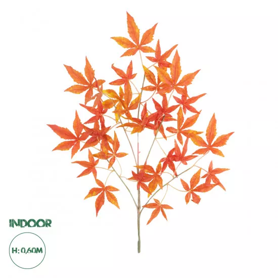 GloboStar® Artificial Garden MAPLE BRANCH 20230 Τεχνητό Διακοσμητικό Κλαδί Σφένδαμου Π55 x Υ60cm