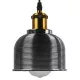 GloboStar® SEGRETO 01449 Vintage Κρεμαστό Φωτιστικό Οροφής Μονόφωτο Μαύρο Γυάλινο Διάφανο Καμπάνα με Χρυσό Ντουί Φ14 x Υ18cm