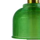 GloboStar® SEGRETO 01451 Vintage Κρεμαστό Φωτιστικό Οροφής Μονόφωτο Πράσινο Γυάλινο Διάφανο Καμπάνα με Χρυσό Ντουί Φ14 x Υ18cm