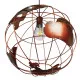 GloboStar® EARTH 01665 Vintage Industrial Κρεμαστό Φωτιστικό Οροφής Μονόφωτο Καφέ Σκουριά Μεταλλικό Πλέγμα Φ40 x Υ40cm