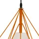 GloboStar® KAIRI 01621 Μοντέρνο Industrial Κρεμαστό Φωτιστικό Οροφής Μονόφωτο Πορτοκαλί με Άσπρο Ύφασμα Μεταλλικό Πλέγμα Φ38 x Υ39cm