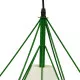 GloboStar® KAIRI 01622 Μοντέρνο Industrial Κρεμαστό Φωτιστικό Οροφής Μονόφωτο Πράσινο με Άσπρο Ύφασμα Μεταλλικό Πλέγμα Φ38 x Υ39cm