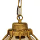 GloboStar® ETOILE 00988 Vintage Industrial Κρεμαστό Φωτιστικό Οροφής Μονόφωτο Μπρονζέ Χρυσό Μεταλλικό Πλέγμα με Μελί Γυαλί Φ18 x Υ27cm