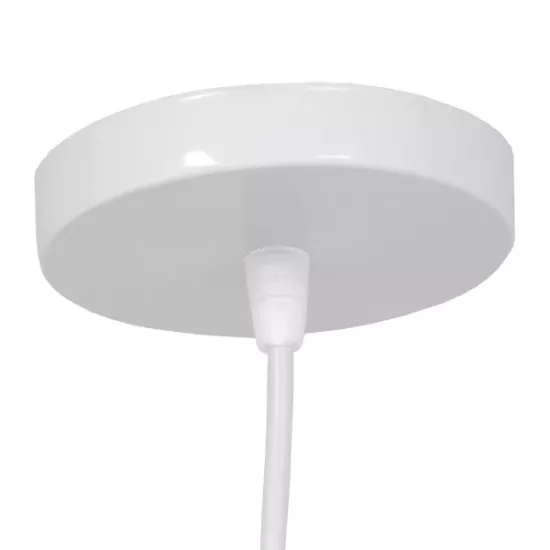 GloboStar® LITTLE MAN 01651 Μοντέρνο Κρεμαστό Φωτιστικό Οροφής Μονόφωτο Λευκό Μεταλλικό Φ20 x Υ40cm