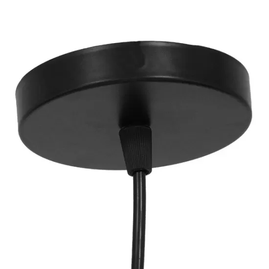 GloboStar® LITTLE MAN 1652 Μοντέρνο Κρεμαστό Φωτιστικό Οροφής Μονόφωτο Μαύρο Μεταλλικό Φ20 x Υ40cm