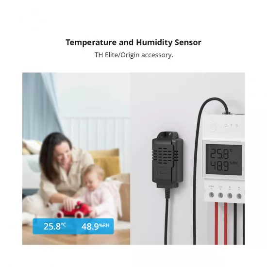 GloboStar® 80102 SONOFF THS01 Temperature and Humidity Sensor Measuring Range From -40℃ to +85℃ - Cable Length 50cm