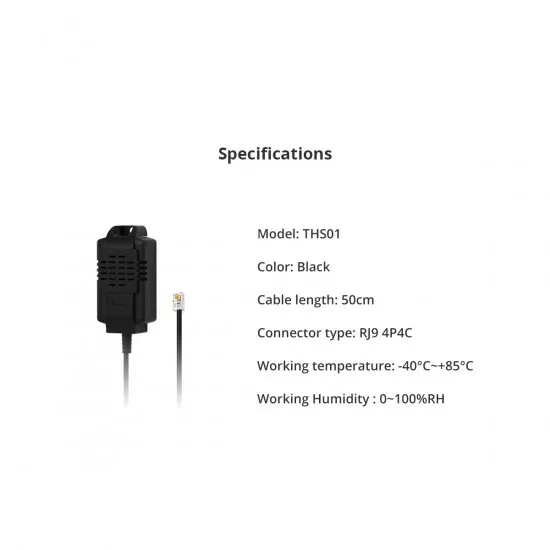 GloboStar® 80102 SONOFF THS01 Temperature and Humidity Sensor Measuring Range From -40℃ to +85℃ - Cable Length 50cm
