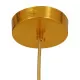 GloboStar® HUDSON 01555 Μοντέρνο Κρεμαστό Φωτιστικό Οροφής Μονόφωτο Λευκό με Χρυσό Φ30 x Υ34cm