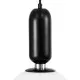 GloboStar® ESTETICO 61496 Μοντέρνο Κρεμαστό Φωτιστικό Οροφής Μονόφωτο 1 x E27 Γαλακτερή Γυάλινη Μπάλα με Μεταλλικό Μαύρο Ματ Σώμα Φ30 x Υ48cm