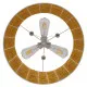 GloboStar® MADAGASKAR 01630 Vintage Κρεμαστό Φωτιστικό Οροφής Τρίφωτο Καφέ Ξύλινο Rattan Φ40 x Υ22cm