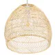 GloboStar® MALIBU 00973 Vintage Κρεμαστό Φωτιστικό Οροφής Μονόφωτο Μπεζ Ξύλινο Bamboo Φ40 x Y35cm