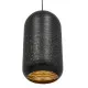 GloboStar® SAGA 01591 Μοντέρνο Κρεμαστό Φωτιστικό Οροφής Μονόφωτο Μαύρο με Χρυσό Μεταλλικό Καμπάνα Φ20 x Υ41cm