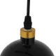 GloboStar® PALAZZO 01523 Μοντέρνο Κρεμαστό Φωτιστικό Οροφής Μονόφωτο Μαύρο - Χρυσό Μεταλλικό Καμπάνα Φ14 x Υ34cm