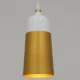 GloboStar® PALAZZO 01524 Μοντέρνο Κρεμαστό Φωτιστικό Οροφής Μονόφωτο Λευκό - Χρυσό Μεταλλικό Καμπάνα Φ14 x Υ34cm