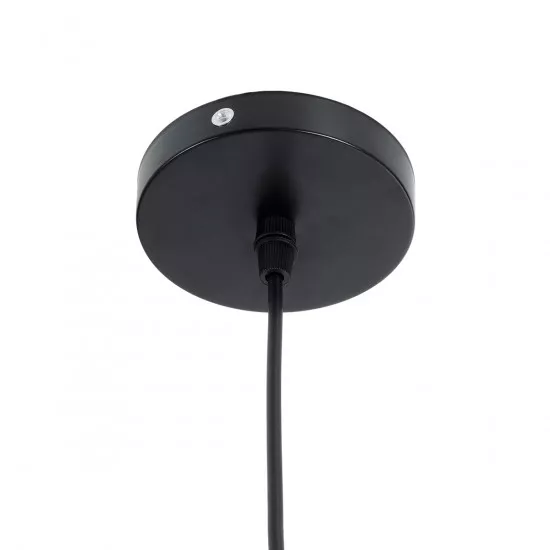 GloboStar® CARTER 00961 Μοντέρνο Industrial Κρεμαστό Φωτιστικό Οροφής Μονόφωτο Μαύρο με Εκρού Μεταλλικό Πλέγμα Φ32 x Υ25cm