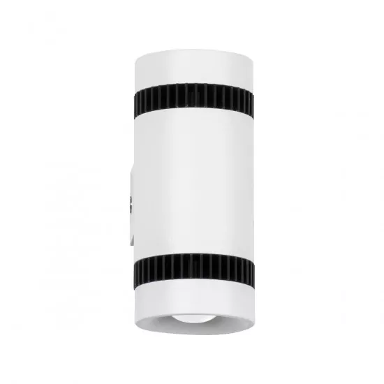 GloboStar® CANNONAL 60575 Φωτιστικό Τοίχου - Απλίκα Αρχιτεκτονικού Φωτισμού Εσωτερικού Χώρου Up & Down LED 10W 1150lm 30° AC 220-240V IP20 Μ5 x Π6.5 x Υ11cm - Θερμό Λευκό 2700K - Λευκό με Μαύρο - Bridgelux Chip - 3 Χρόνια Εγγύηση