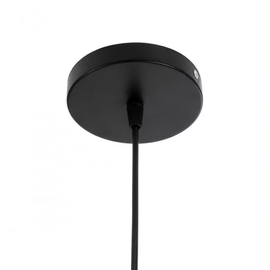 GloboStar® CARTER 00960 Μοντέρνο Industrial Κρεμαστό Φωτιστικό Οροφής Μονόφωτο Μαύρο με Εκρού Μεταλλικό Πλέγμα Φ28 x Υ23cm