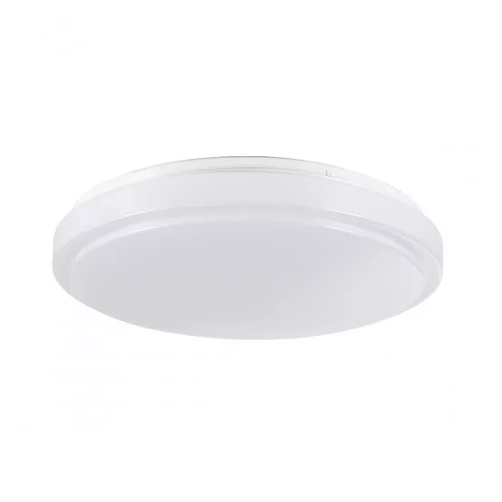 GloboStar® EMERGANO 60992 Πλαφονιέρα Οροφής LED 30W 3000lm 120° AC 220-240V με Ενσωματωμένο Σύστημα Emergency Li-ion 3450mAh/12.8Wh με Αυτονομία έως 3hrs - Αδιάβροχη IP54 Φ38 x Υ5.3cm Ψυχρό Λευκό 6000K - Λευκό - Bridgelux Chips - 3 Years Warranty